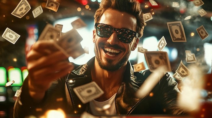 Pengguna membaca bonus harian lewat mobile